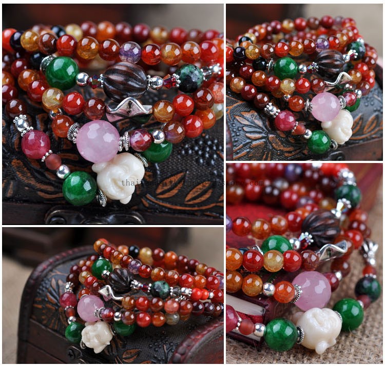 crystal beaded bracelet, buddha bacelet