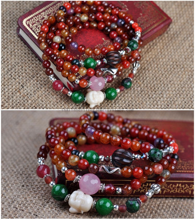 crystal beaded bracelet, buddha bacelet