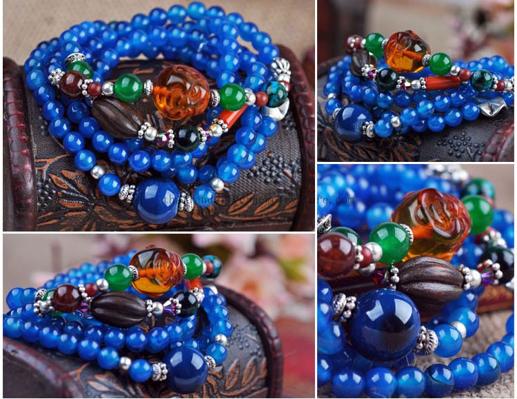 Blue crystal beads bracelet