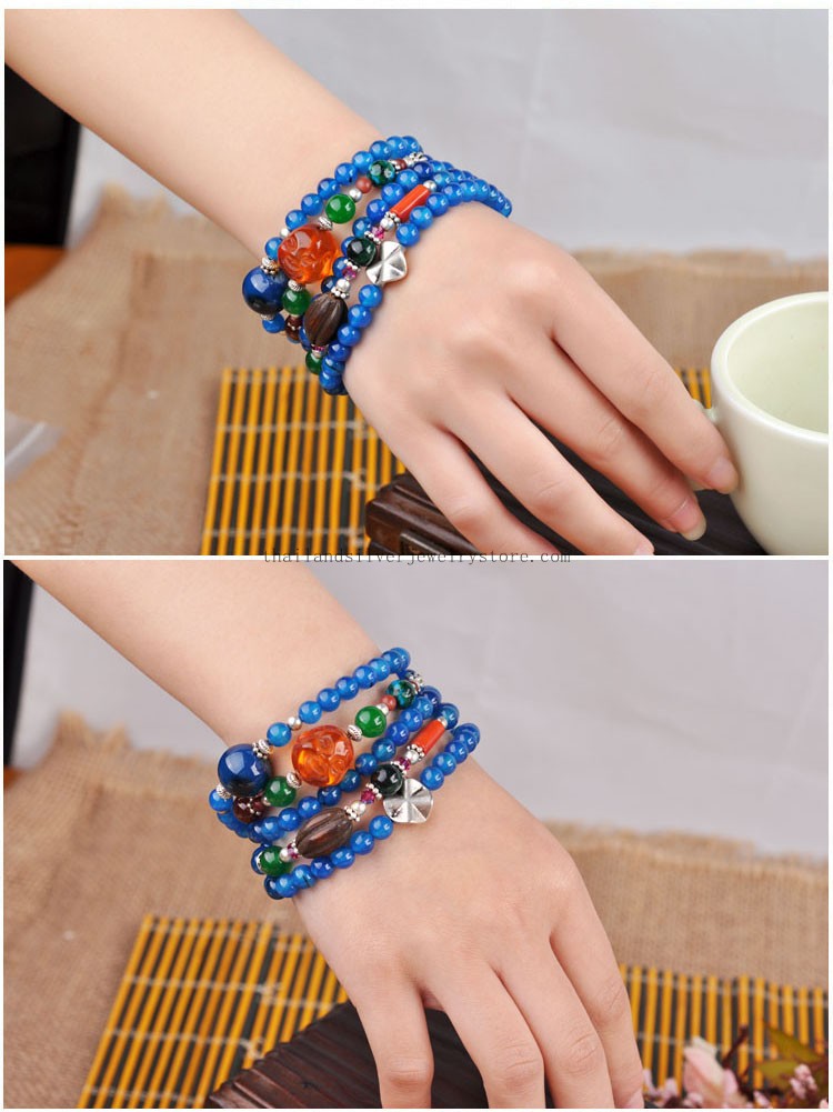 Blue crystal beads bracelet