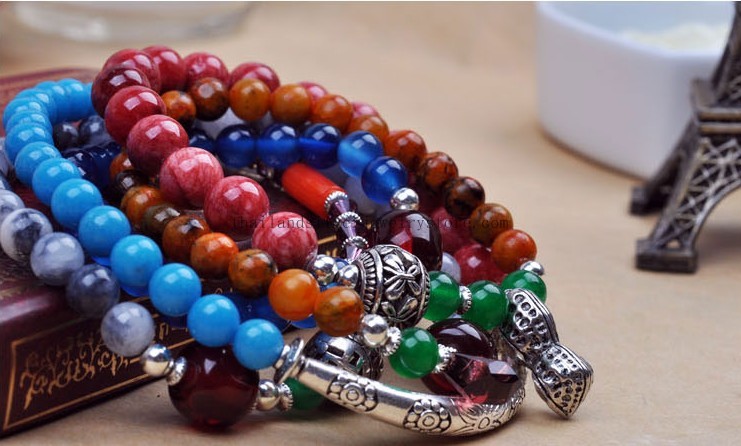 colourful agate beads bracelet