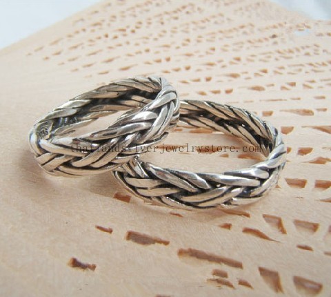 Handmade Thaiand Silver Lover's Rings