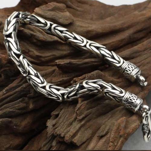 Handmade Thailand Silver Longevity Bracelet