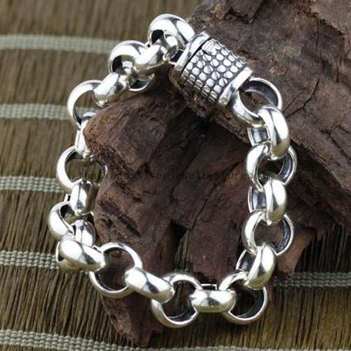 Handmade Thai Silver Tribal Bracelet for Men