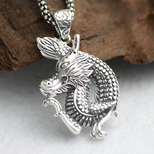 Handmade Thai Sterling Silver Dragon Pendant