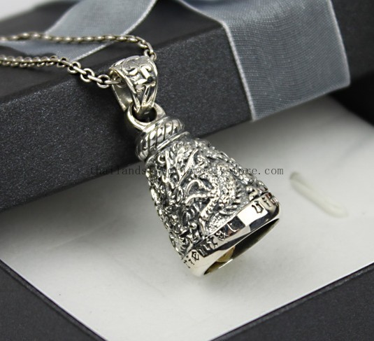 Handmade Thailand Silver Dragon Pendant - Bell