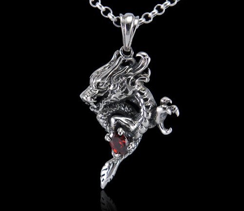 Handmade Thailand Silver Dragon pendant for Men