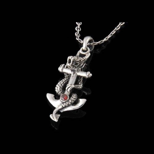 Handmade Silver Cross Dragon Pendant