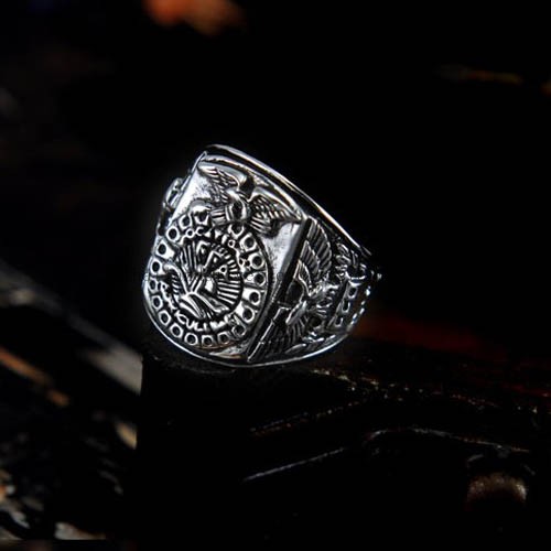 Handmade Thai Silver FFA Eagle Ring for Men