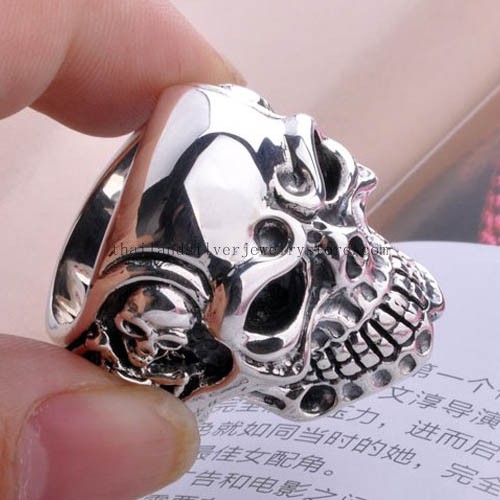 Thai 925 Silver Skull Ring for Men - Cool