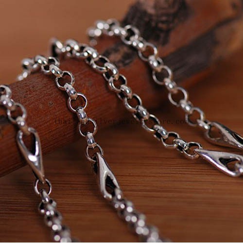 Handmade Thai Silver Long Necklace for Pendant