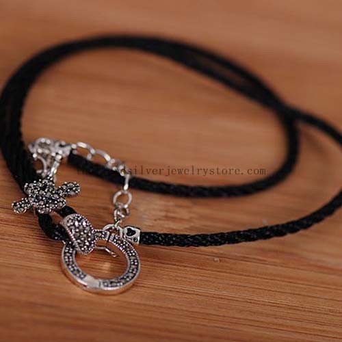 Thai Sterling Silver Necklace Rope Necklace for Pendant