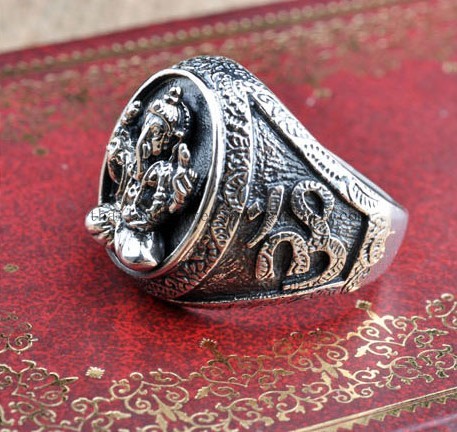 Handmade 925 Silver Fortune Buddha Ring Vintage Man Ring