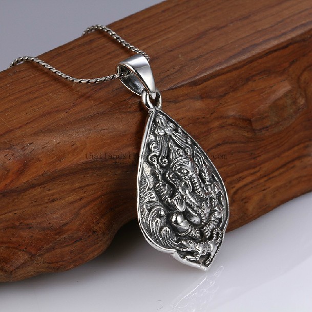 Handmade 925 sterling silver fashion pendants vintage Thai silver ganesh lucky elephant God pendants