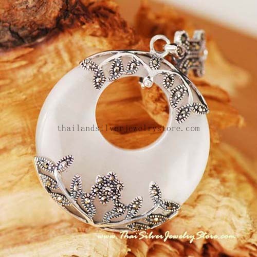 Thai Silver Cat Eye Stone Pendant Thailand Silver Pendant