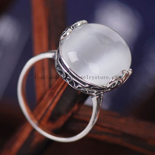 Thai Silver Cat Eye Ring Thai Tribe Ring