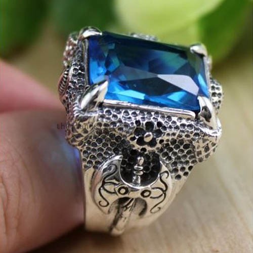 Thai Sterling Silver Gemstone Charming Ring