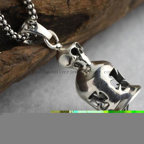 925 Silver Bell Pendant Thailand Skull Pendant