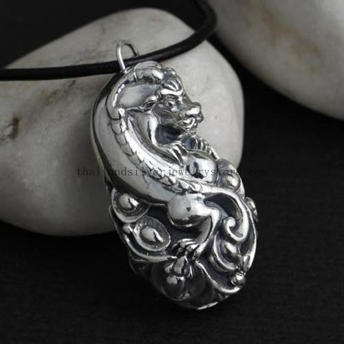 925 Silver Pixiu Pendant Wealth Pixiu Lucky Pendant