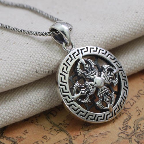 925 Silver Dorje Pendant Tibetan Pendant Dorje