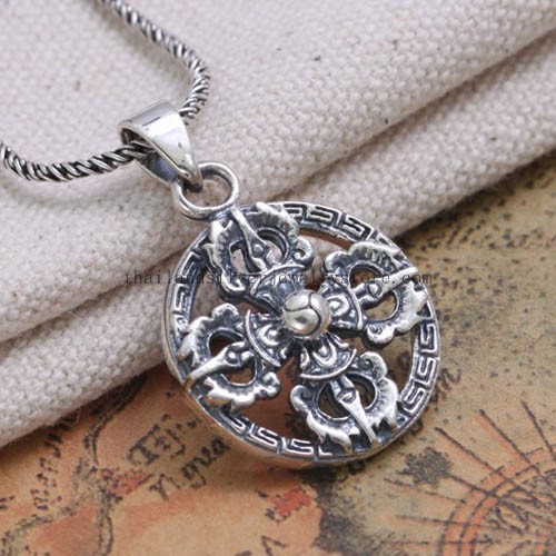 925 Silver Dorje Pendant Tibetan Dorje Pendant