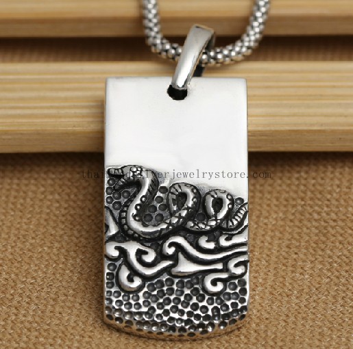 Handmade Thai 925 Silver the Chinese Zodiac Snake Animal Pendant