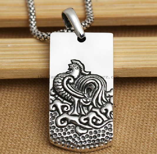 Handmade Thai 925 Silver the Chinese Zodiac Rooster Animal Penda