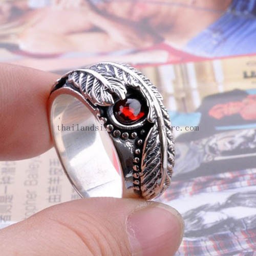 Handmade Thai 925 Silver Turquoise Rings Vintage Good Luck Ring