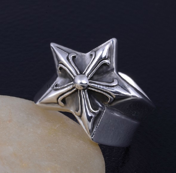 Handmade Thai 925 Silver Star Ring Man Ring