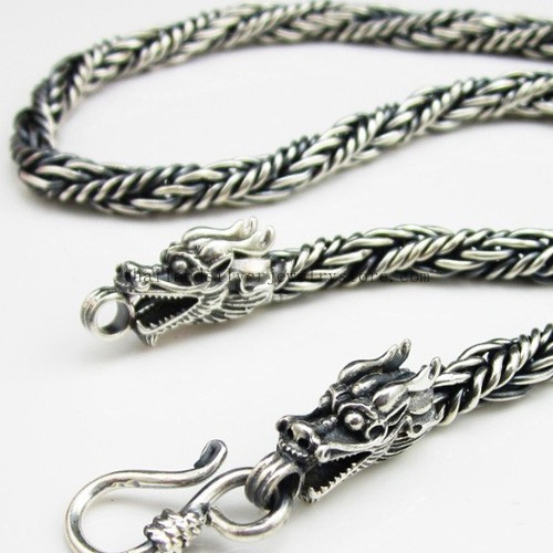 5.3MM Thailand 925 Silver Dragon Necklace for Men