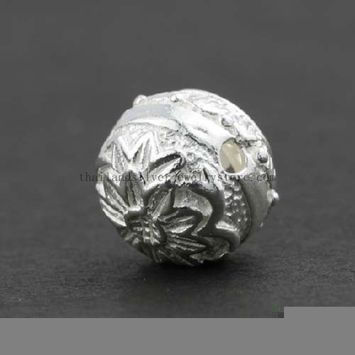 925 Silver Flower Beads Handmade Silver Beads