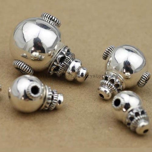 Handmade 925 Silver Guru Bead Three Hole Bead for Mala