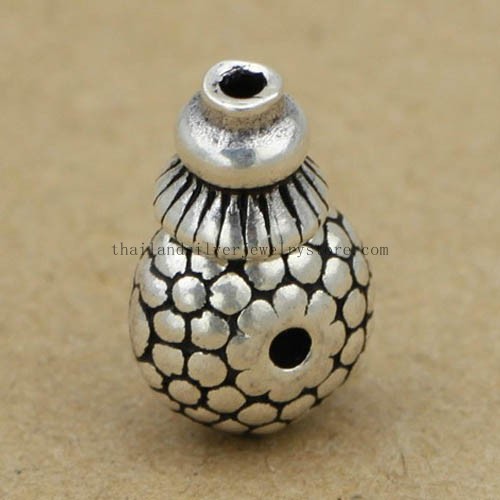 Handmade 925 Silver Guru Bead Three-holed Bead