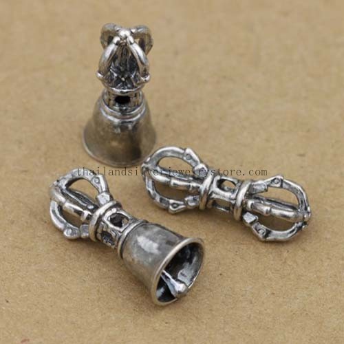 Handmade 925 Silver Buddhist Dorje Bell Bead