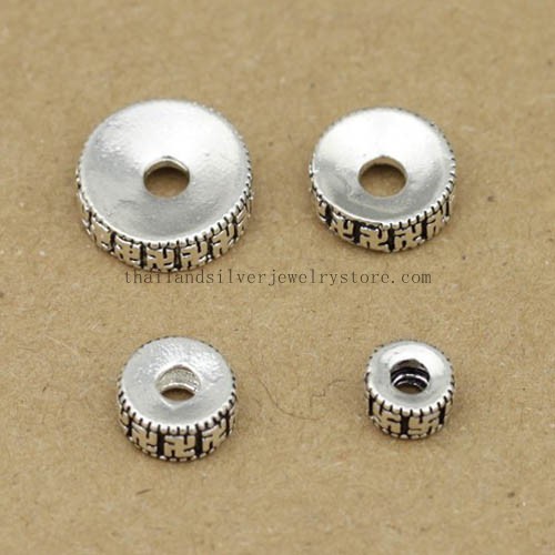 Handmade Thai 925 Silver Fng Shui Wanzi Space Beads