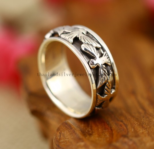 Handmade Thailand 925 Silver Eagle Ring Vintage Man Ring