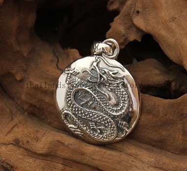 Handmade Thai 925 Silver Dragon Pendant Handmade Vintage Tribal