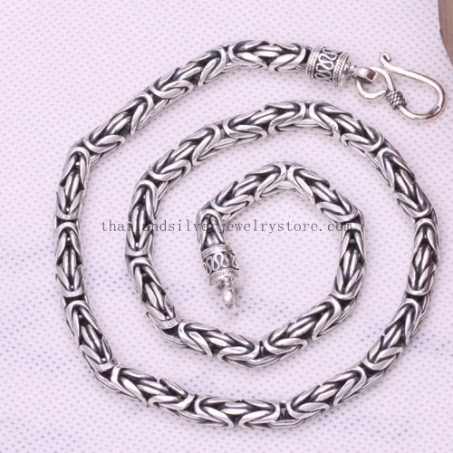 3MM Thailand Sterling Silver Longevity Necklace